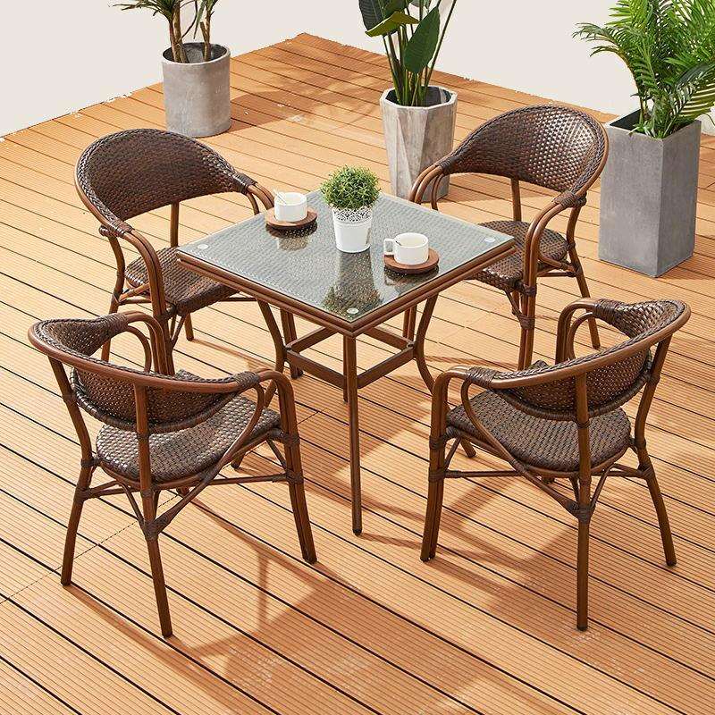 户外桌椅阳台藤椅三件套休闲小椅子茶桌花园庭院室外咖啡桌椅组合