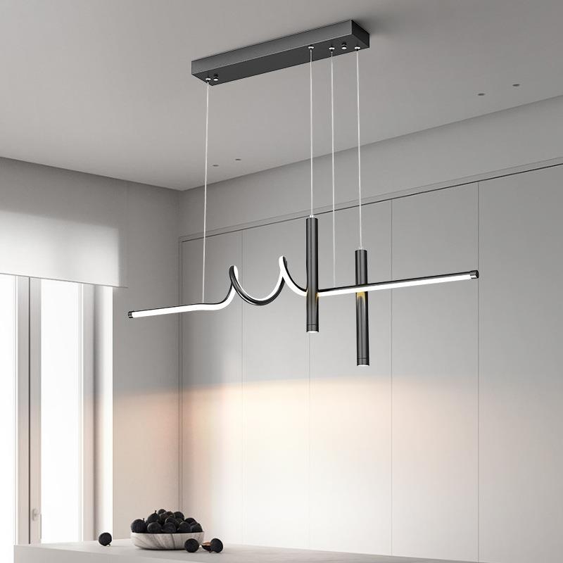 后现代新款简约北欧led长条餐厅吊灯设计师创意艺术饭厅餐桌灯具
