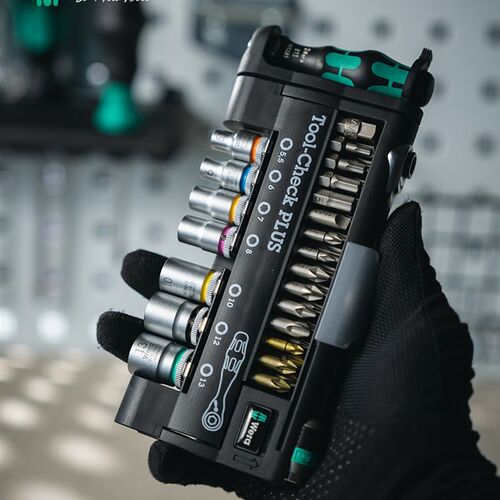 维拉Wera迷你棘轮扳手套装套筒进口ToolCheck快速双向螺丝刀批头