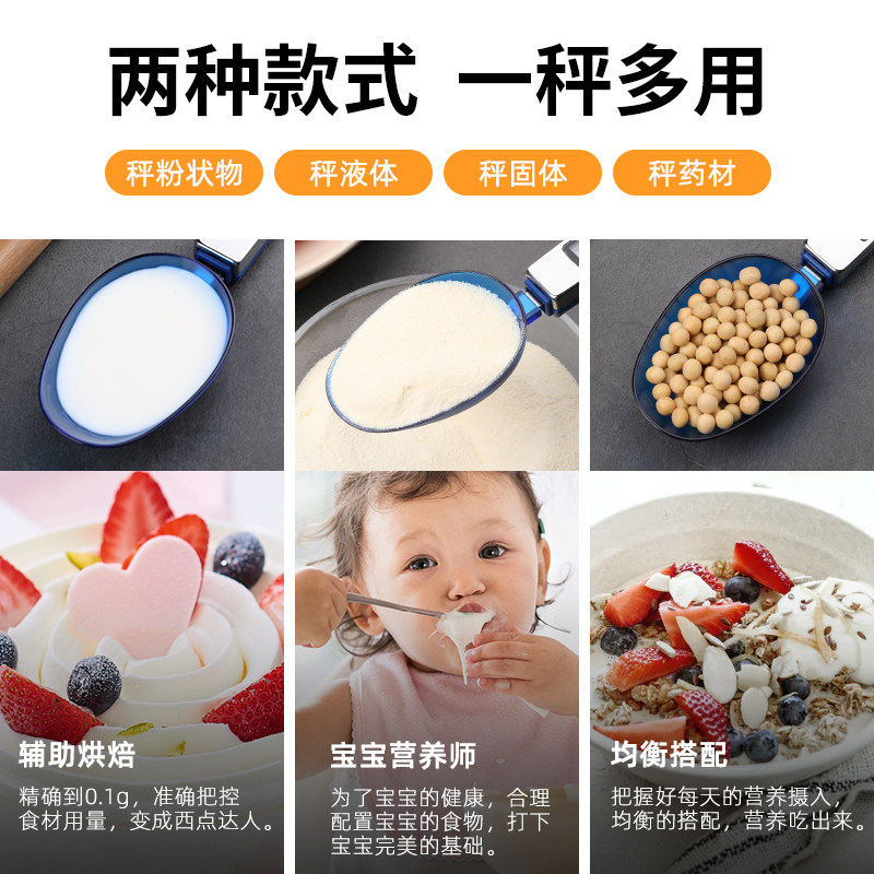 厨房迷你电子量勺子称烘焙精准辅食称重小勺专用计量匙克数刻度5g
