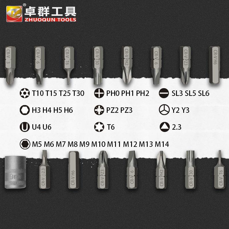 38合一高硬度多功能棘轮扳手可旋转螺丝刀批头套装家用机修维修