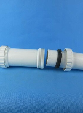 PVC双单螺口加长无台阶伸缩节直接160排污下水管110排水抢修接头