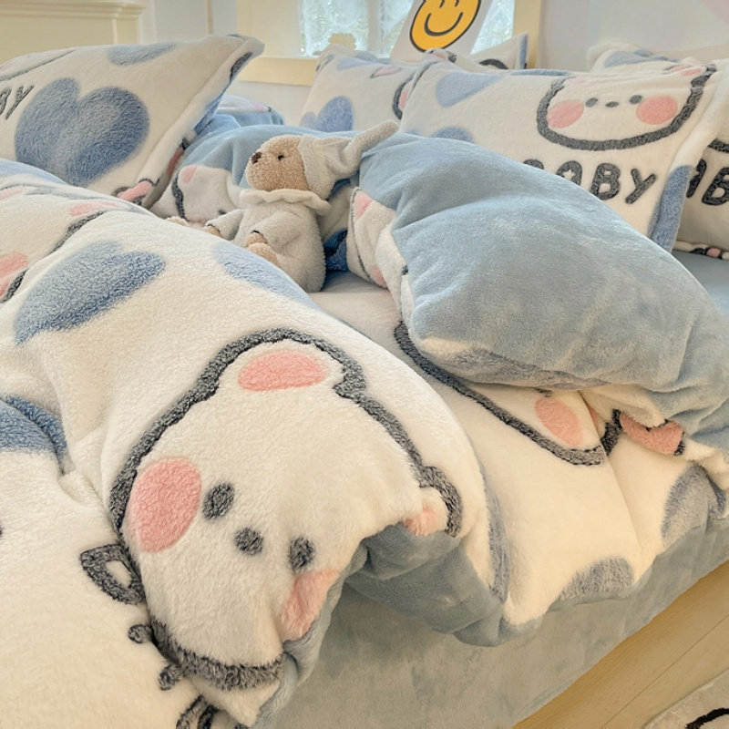 牛奶绒冬被被子宿舍全套一整y套被褥子棉被珊瑚绒冬季加厚保暖被