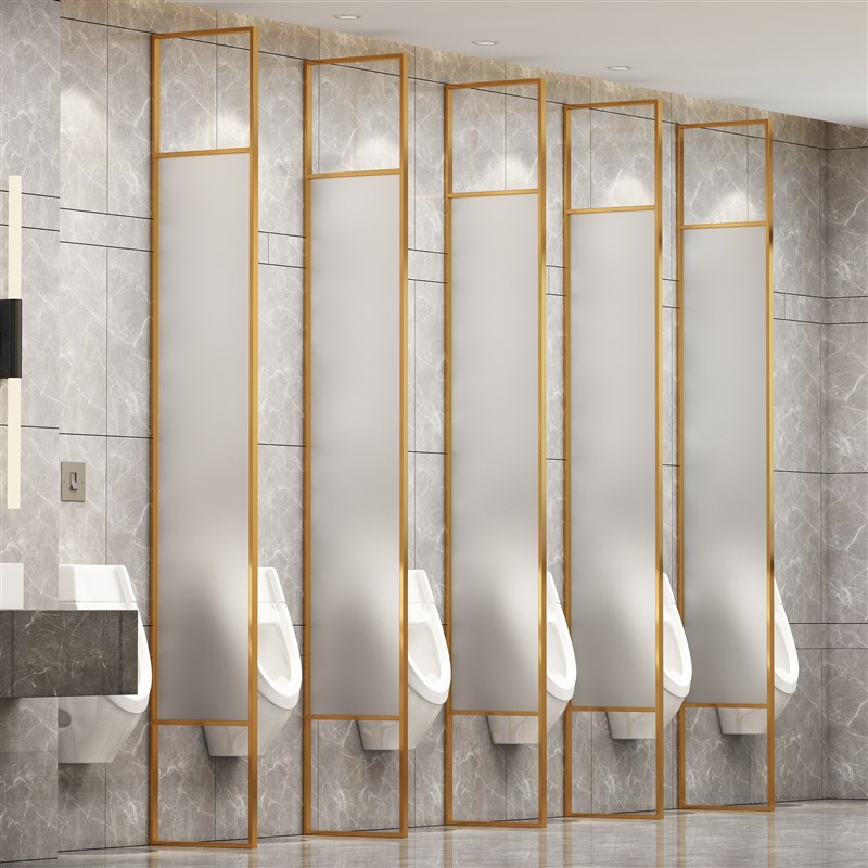 小便斗加高隔断墙不锈钢钢化玻璃卫生间挡板酒店男厕隔.板尿兜遮