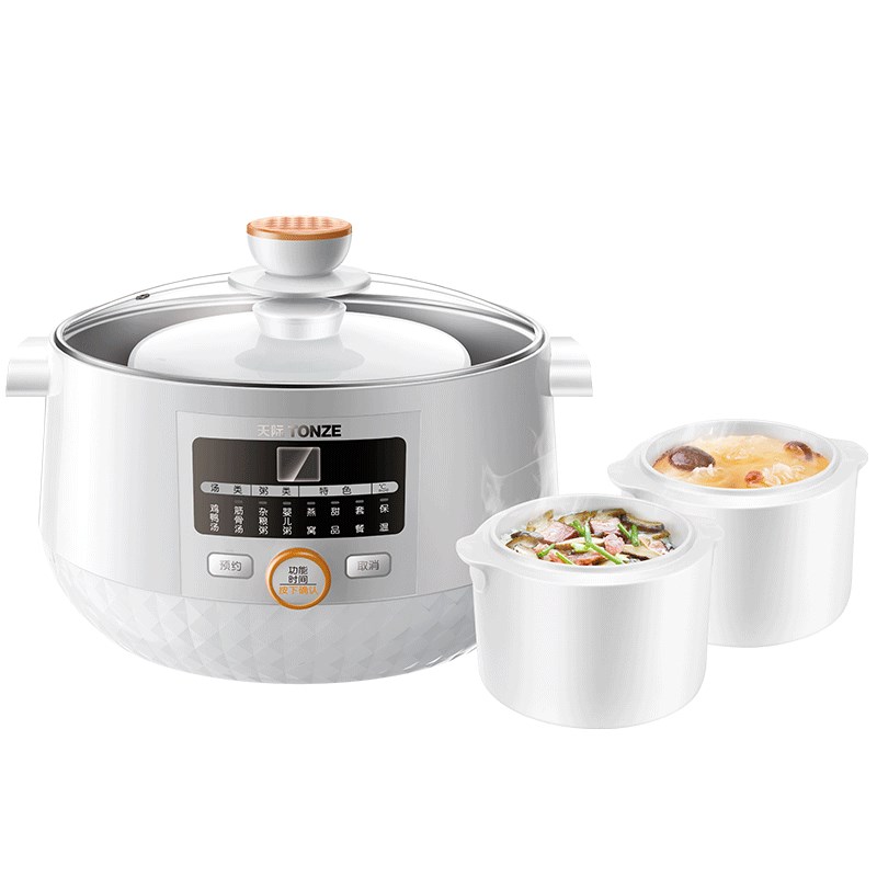 天际隔水炖电炖锅陶l瓷2人3煲汤家用4全自动燕窝炖盅一锅三胆1.8L