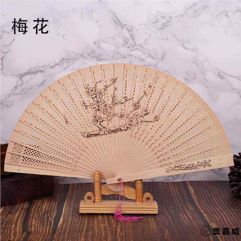 7寸8寸香木扇中式礼品檀香扇剪E纸扇全木扇舞蹈折扇高端折扇