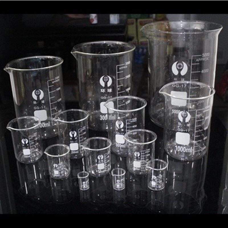 玻璃烧杯5/10/20/25/50/100/150/200/250/300/500/1000ml玻璃量杯
