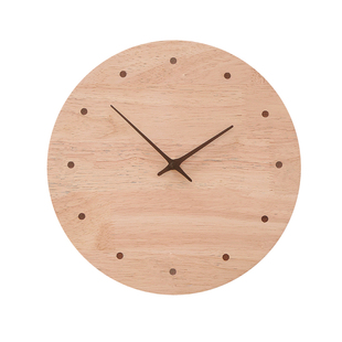 北欧简约个性定制刻字黑r胡桃挂钟客厅书房卧室轻奢日式静音木钟