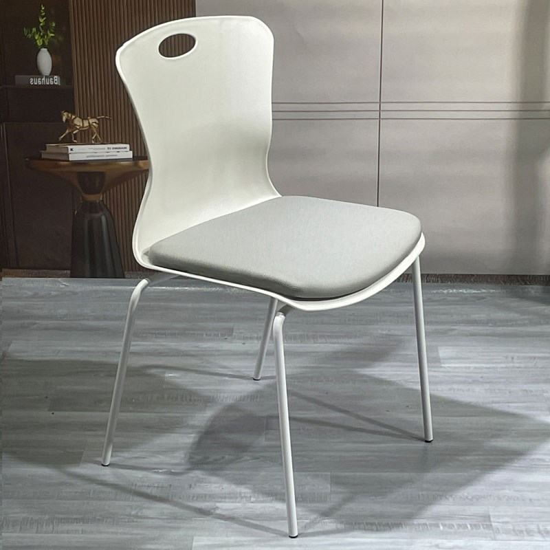 会议培训椅可叠落弓形q无扶手简约座椅洽谈会议室会客靠背办公椅