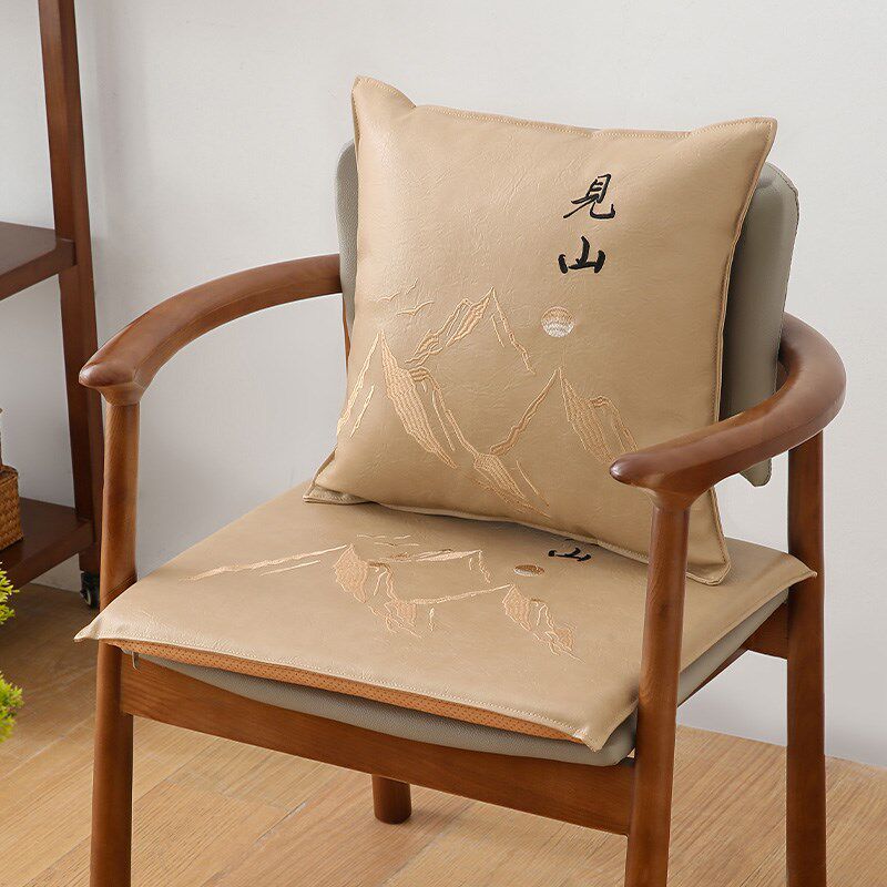 高端中式坐垫红木椅子垫四季通用B防滑皮质太师椅圈椅垫不塌陷定