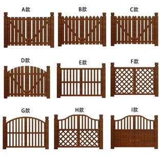 花园双开门门防腐木花园实木围栏栅栏木门别墅大门户外篱笆门拱门