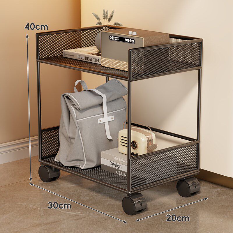 可移动书包架桌下置物筐家用书桌收纳神器带轮P小推车书架收纳架