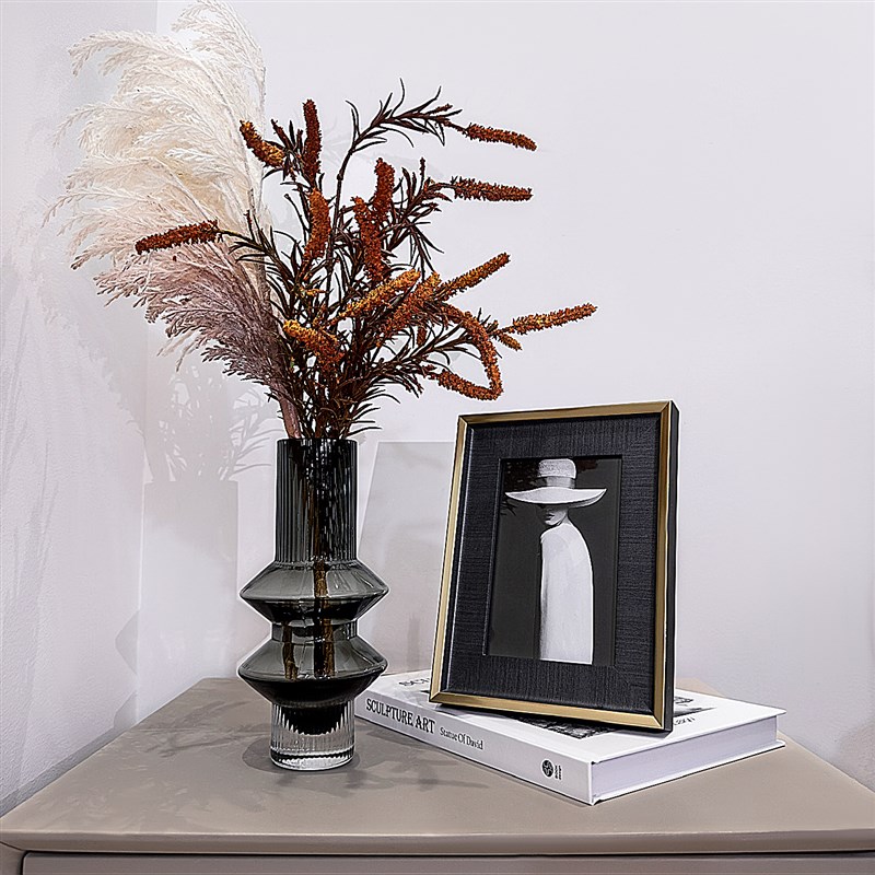 轻奢现代c家居样板房茶几床头柜装饰品摆件高级感软装花艺组合摆