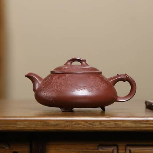 宜兴紫砂壶 手工制作非机车壶中式茶具泡茶壶厂家三足简瓢壶
