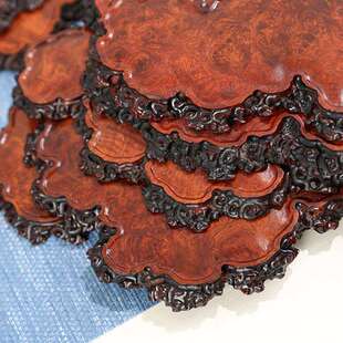 瘿木垫板花器茶具摆件底盘茶盘干泡台插花器皿瘿瘤木头底座