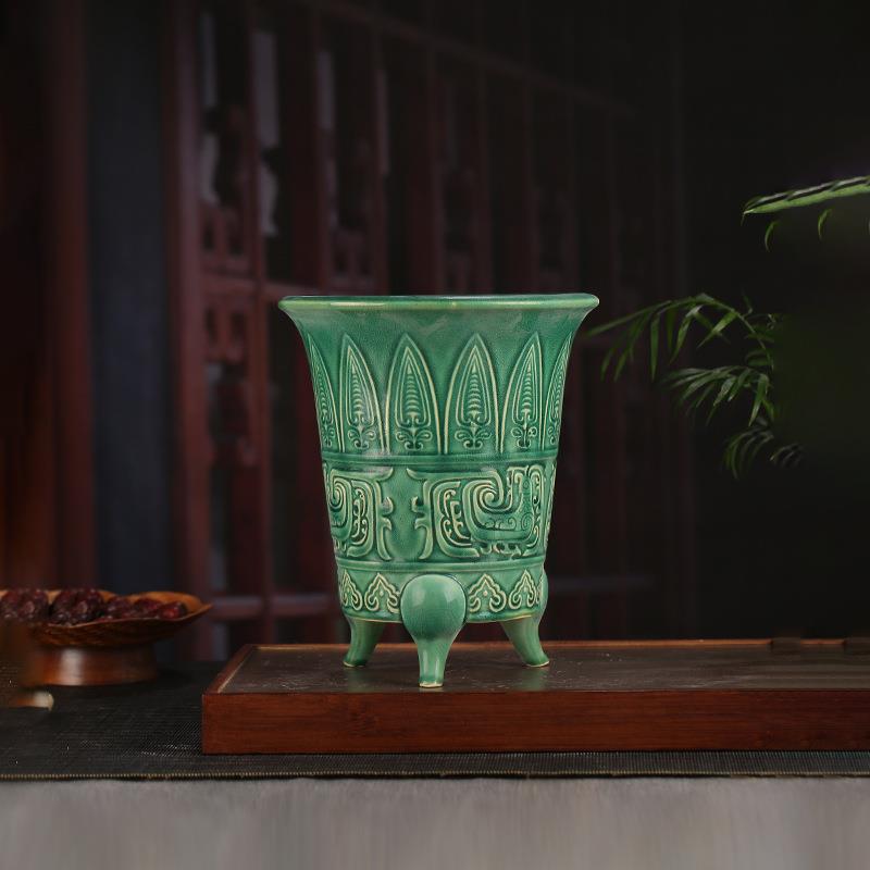 张治诚花盆釉水兰花盆宜兴紫砂可阳台居家摆件常青藤YLH01