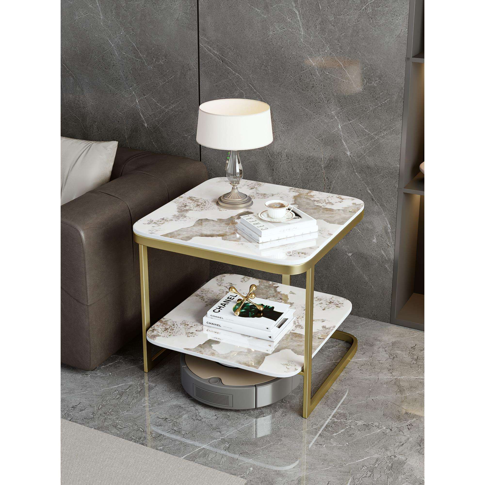 轻奢岩板沙发边几角几感现代简约小边几方桌可移动阳台小茶几