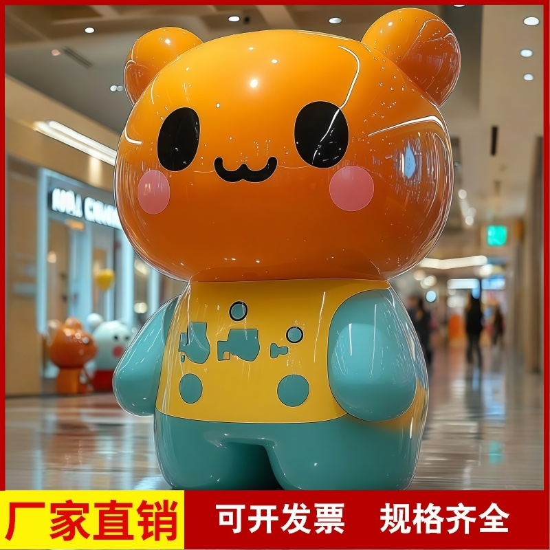 吉祥物定制彩绘座椅公园玻璃钢雕塑景观户外公仔抽象人物门头卡通