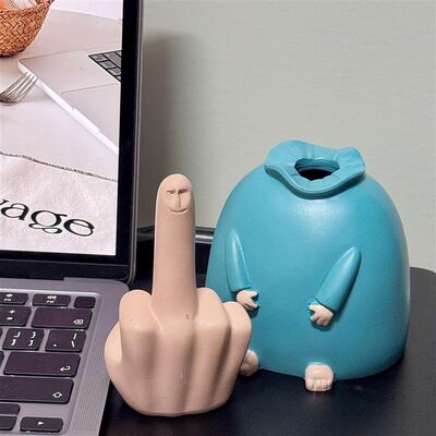 竖中指办公室桌面摆件搞笑沙w雕艺术雕塑年度丑东西搞怪抽象小玩