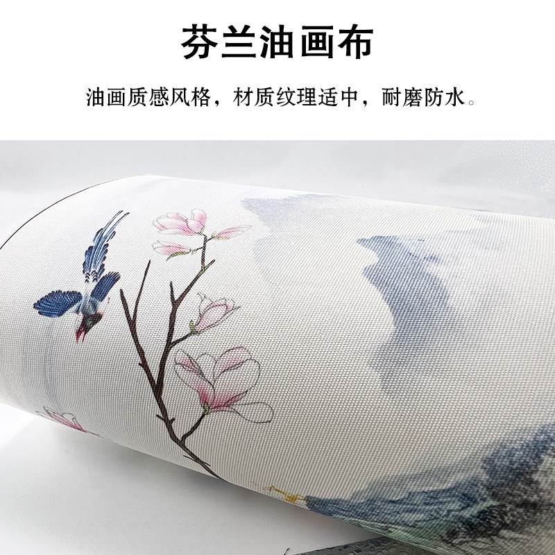 海纳百川新中式水墨山水电视背景z墙壁纸客厅墙纸8D立体壁布3d壁