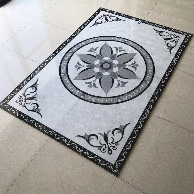 拼花瓷砖800x800客厅地砖拼花图案抛晶砖餐N厅酒店KTV欧式地毯花
