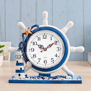 创意摆件时钟学生用专用儿童男孩女孩卧室装 地中海风无闹钟 饰新款