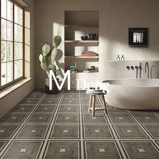 法式 仿古木纹砖600X600客厅卧室P餐厅阳台地砖哑光全瓷 复古新中式