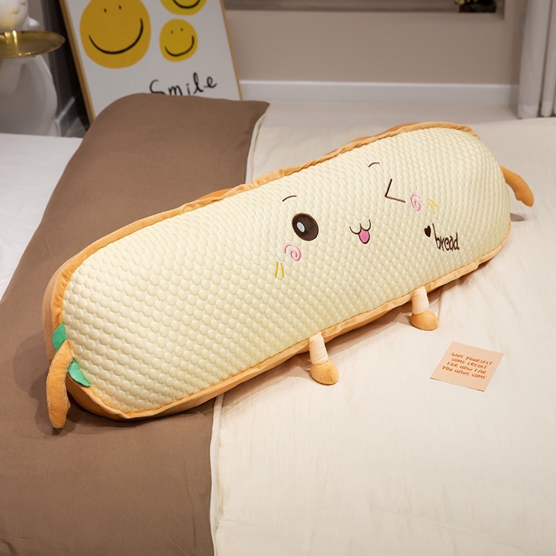 可爱吐司长条抱枕女生卧室床上侧睡夹腿枕头孕妇靠V枕宿舍床头靠