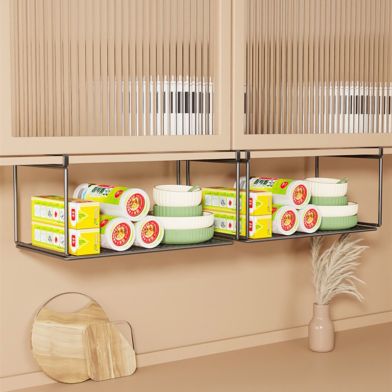 橱柜下挂架吊柜悬挂厨房置物架柜子E加深分层挂篮柜内挂式收纳神