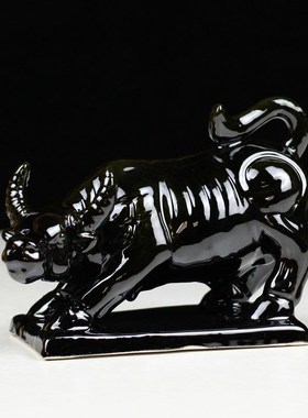 陶瓷牛黄牛水牛工艺品送礼品家居化解卫生间厨房缺角客厅办公摆件