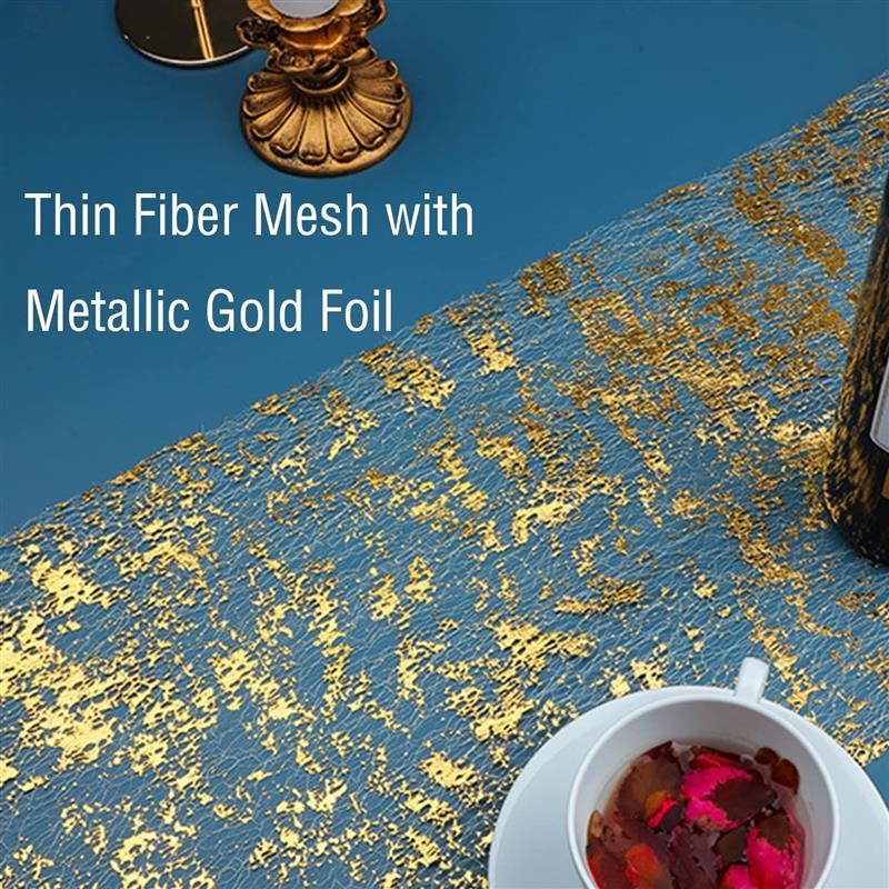 2024 New Year Table Runner golden sliver mesh Meeting Decor