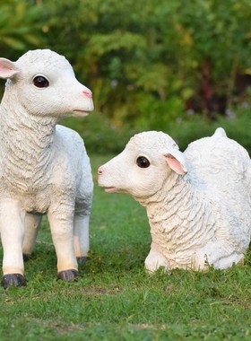 仿真动物羊雕塑户外草坪农牧场装饰花园庭院布置造景园林景观摆件