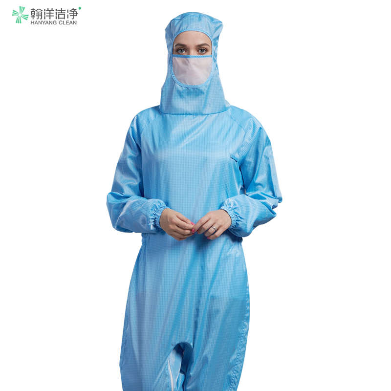 蛙式网格百级无尘服连体净化服全身格子防静电工作服防尘服防护服