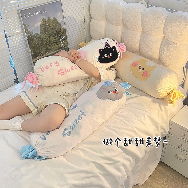可爱糖果长条抱枕床上睡觉枕头靠垫办公室午睡枕护腰靠枕腰枕靠垫