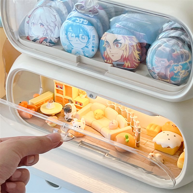 太空胶囊吧唧展示lookup小屋二次元谷子手办吃谷亚克力桌面收纳盒