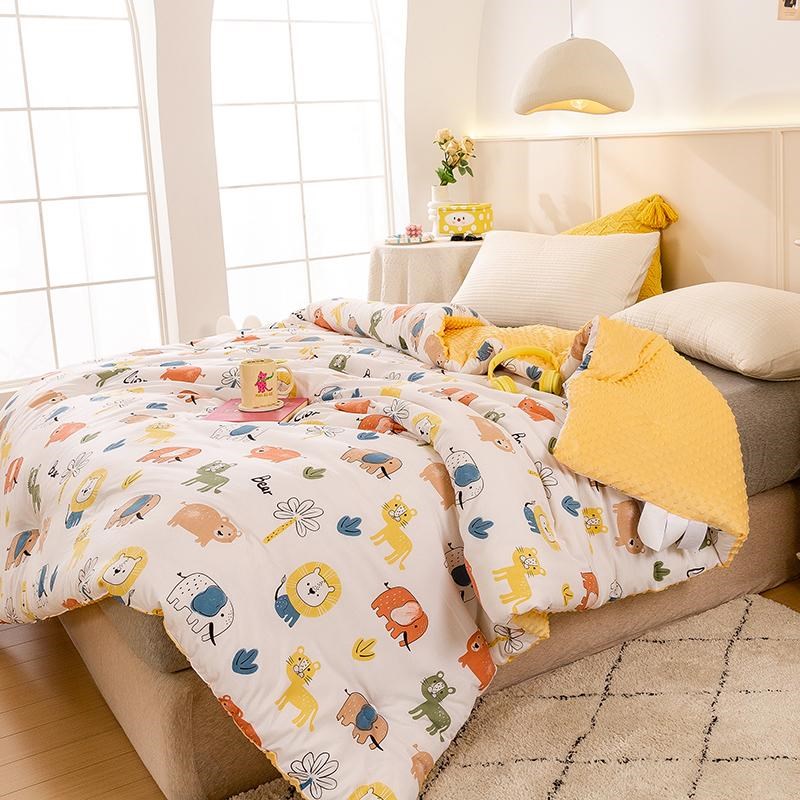 3D按摩安抚豆豆被 可机洗免被套亲肤加U厚保暖冬被被子