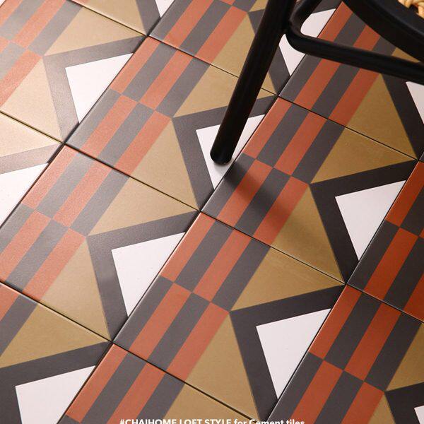 小火柴复古线条几何花砖阳台地砖卫生间浴室厨房入户玄关艺术瓷砖