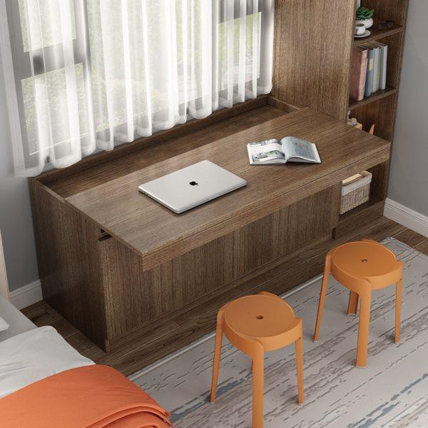 飘窗储物柜收纳矮柜抽拉式台面窗台改造柜伸缩书桌书柜一体可定制,住宅家具,飘窗柜,淘宝优惠券,粉丝福利购,淘宝优惠卷