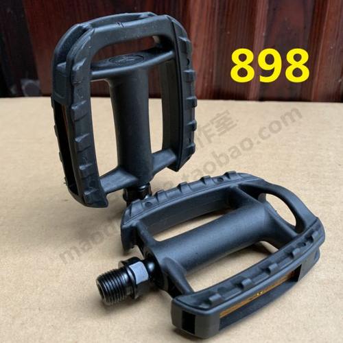 台湾自行车898工程塑料滚珠脚踏 休闲车轻脚蹬城市车反光踏板黑色
