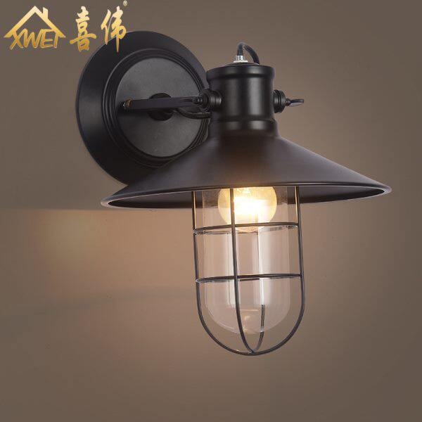 复古壁灯工业风阳台过道走廊玄关卧室餐厅酒吧鱼火锅店铁艺墙壁灯