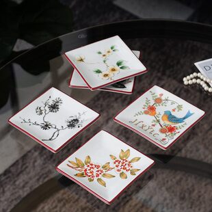 小方款中式陶瓷皂盒 酒店用香皂碟家庭卫生间洗漱间香皂架香皂托