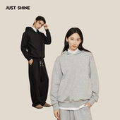 cityboy简约黑色连帽卫衣秋叠穿神器中性风基础款 JUST SHINE 上衣