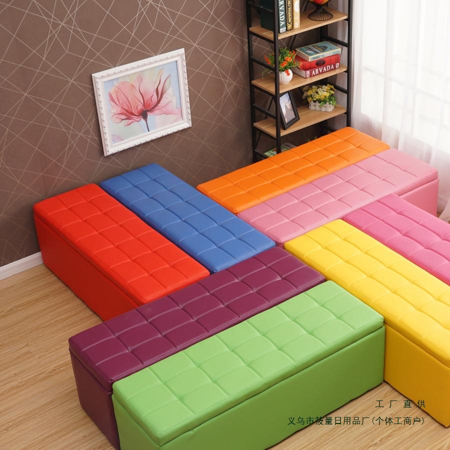 收纳凳储物凳可坐沙发凳子长方形收纳箱多功能置物凳试衣间长条凳