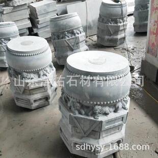 多种规格青石仿古石雕柱顶石人工雕花石墩子摆件可混批