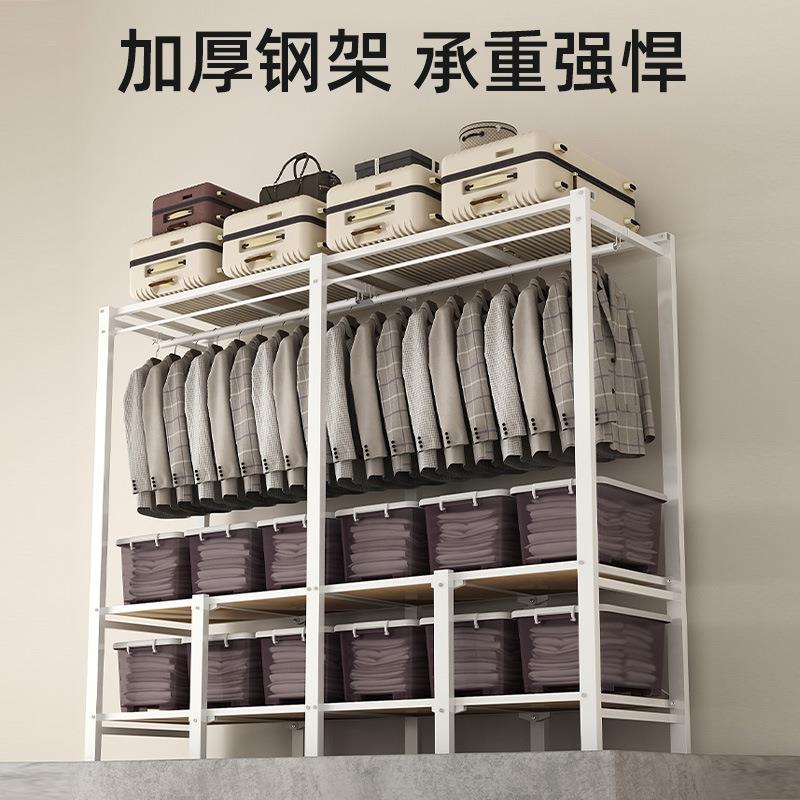 简易布衣柜免安装卧室家用折叠收纳柜子出租房钢架结构经济型衣橱