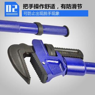 长城伸缩加力管钳工业级水管扳手大号重型管钳管道工具管子钳18