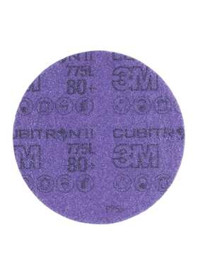 3M775L紫色陶瓷砂纸背绒打磨砂碟5寸无孔植绒薄膜圆片80-400目