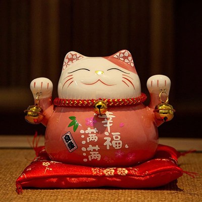 1pc Chinese Lucky Cat Welcoming Waving Hand Beckoning Fortun