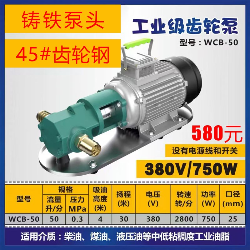 榨油坊专用齿轮油泵搅拌电机搅拌泵马达合金钢油渣泵750KW 1.5KW