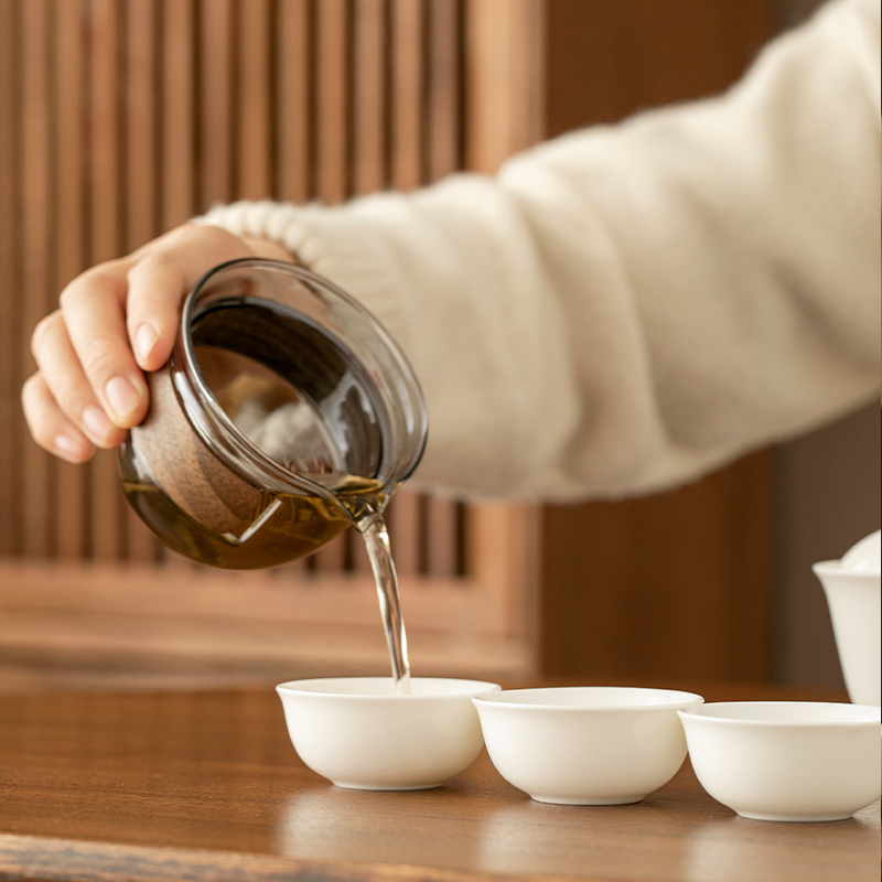 白瓷快客茶便携式旅行茶具一人单人简易户外懒人S泡茶神器套装订